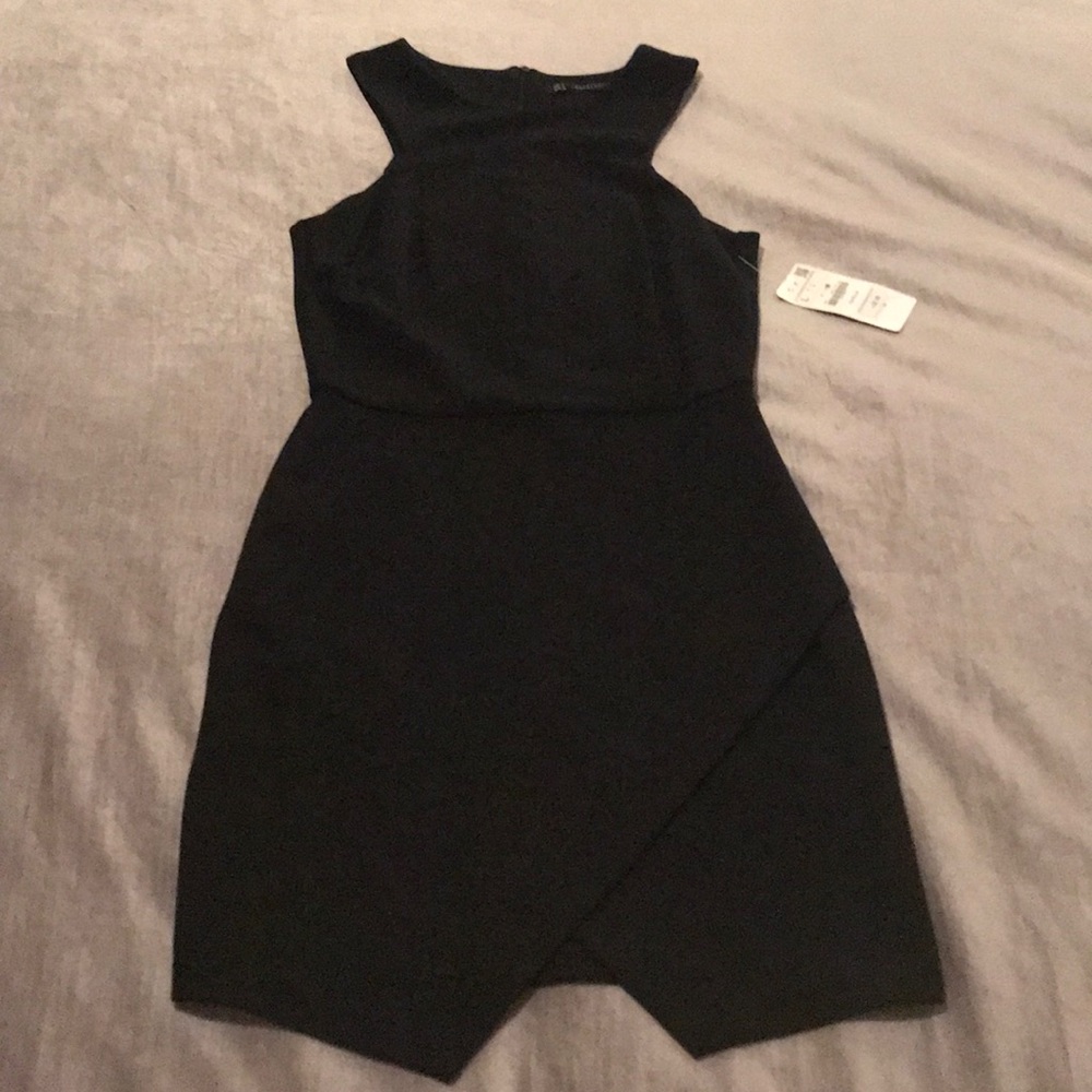 NWT Black Zara dress with cross front skirt